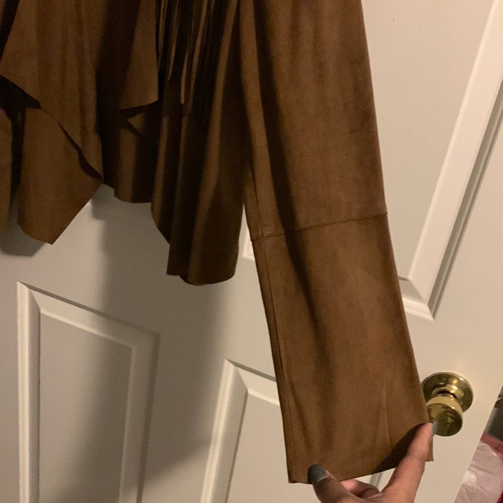Brown suede jacket with fringes size large